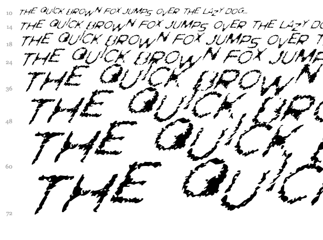 Ghostly Prints font waterfall